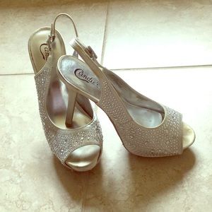 Candies silver stiletto heels